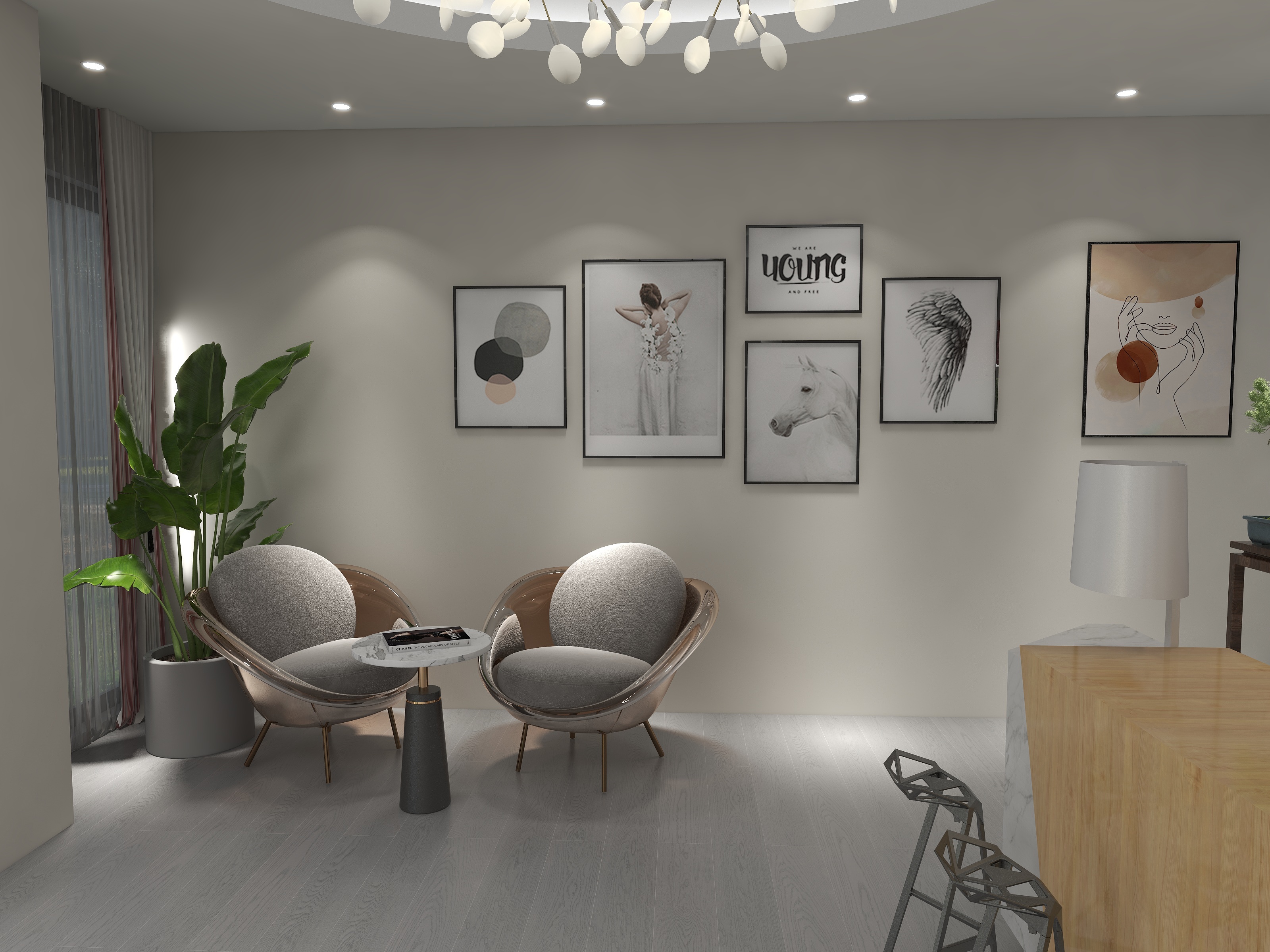 阿鑫空间设计-现代简约101平大唐辣妈温泉店-装修设计方案