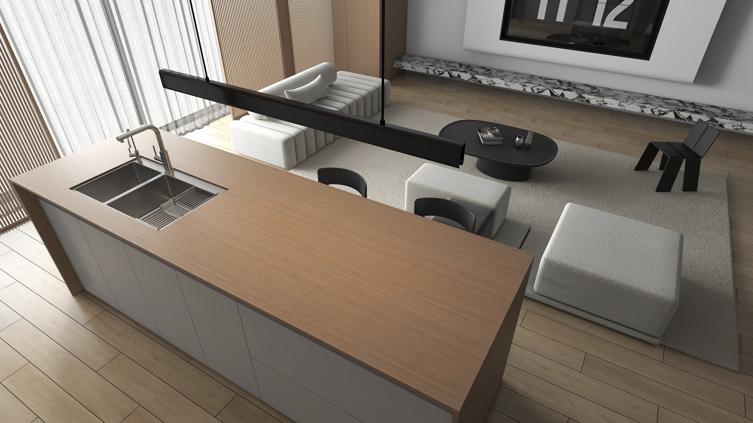 阿宝设计视觉表现-50平客厅-装修设计方案