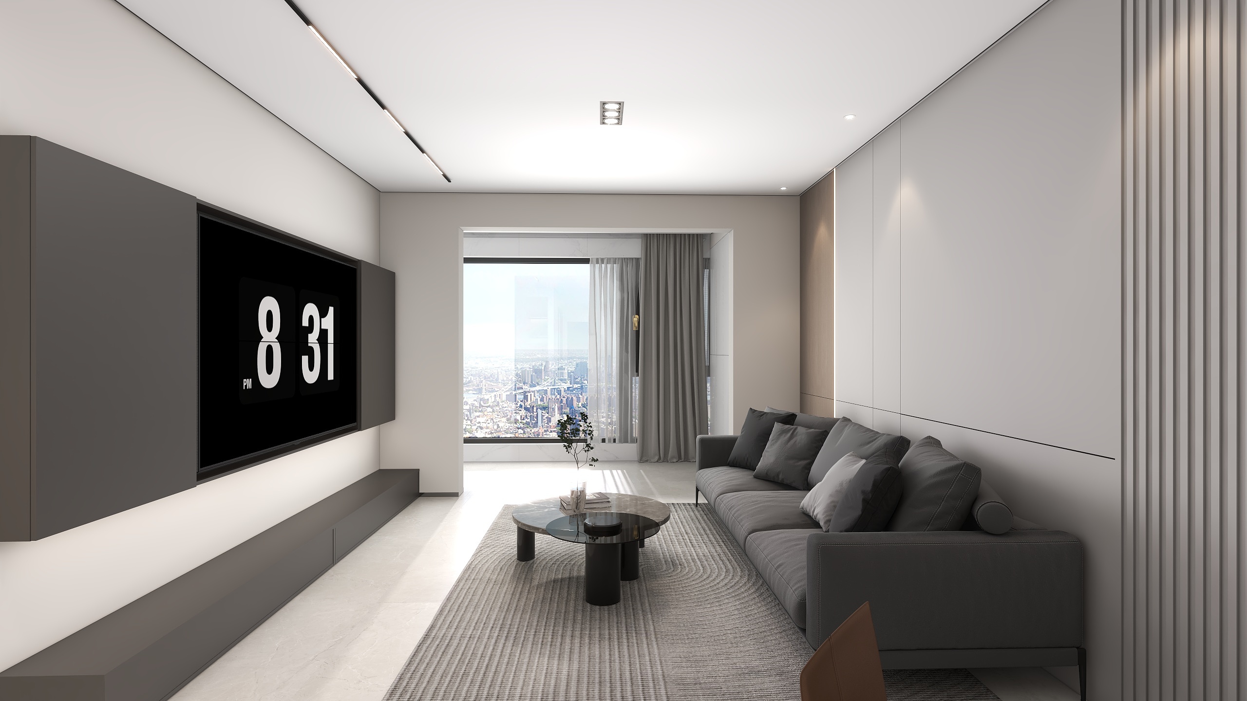 凡高整案装饰EY-上河郡119  现代极简黑白灰-装修设计方案