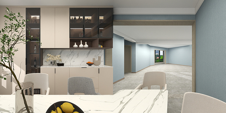 新乡贵朝整装设计-金龙花园1层-装修设计方案