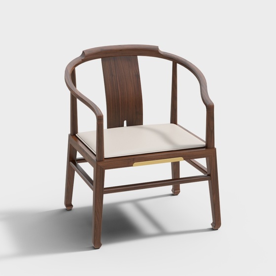 Brown Jinyun Tiancheng Version Arm Chair 3D Model