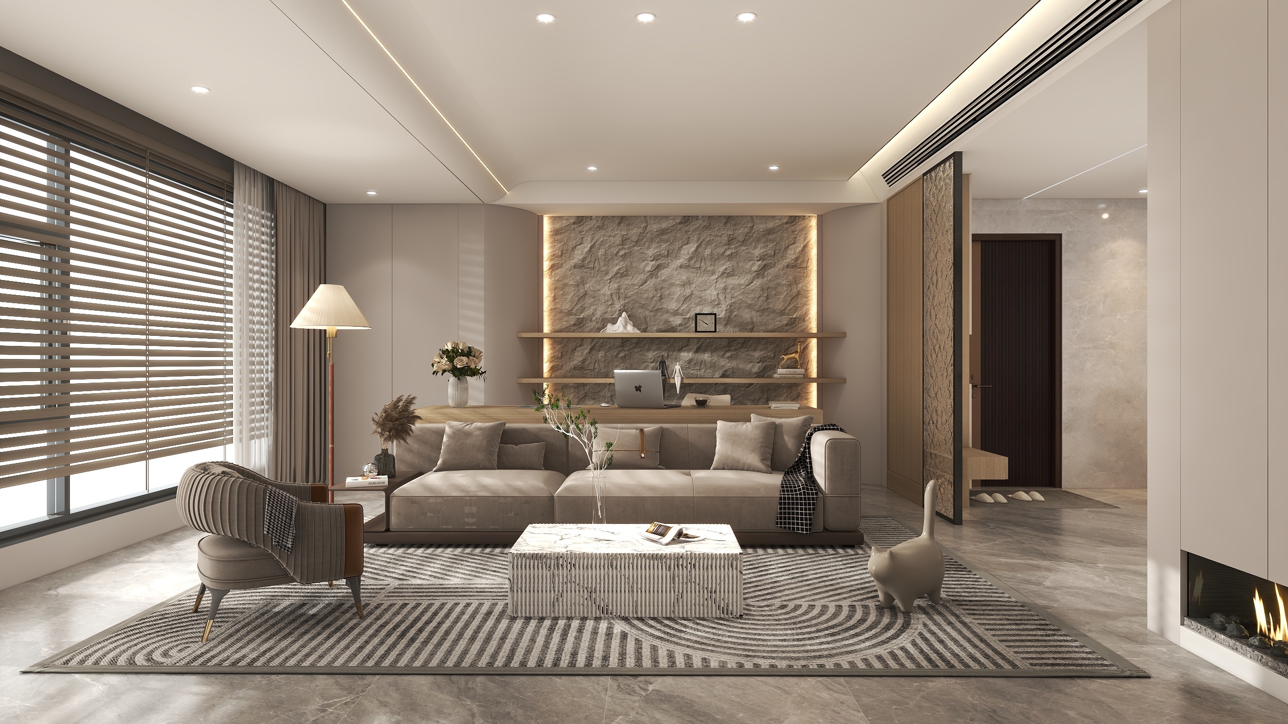 格罗君-穿紫河壹号现代风137㎡3室-装修设计方案