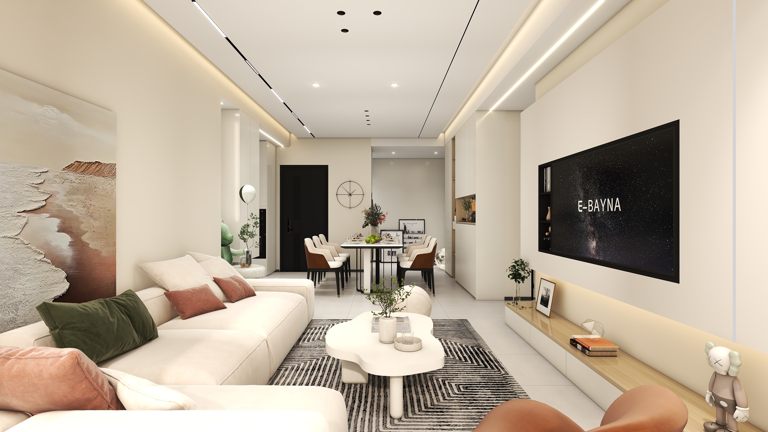 周洲SES-可遇-108㎡3室奶油风-装修设计方案