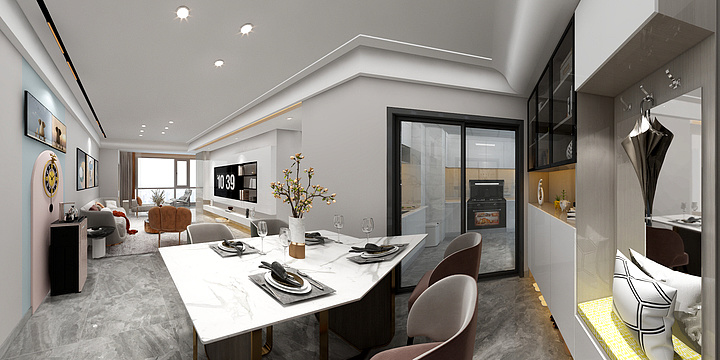 設記師陳源-香山美域B6-30-4无主灯设计-装修设计方案