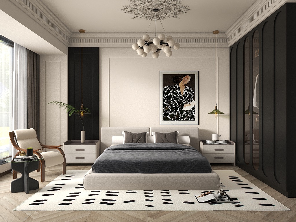 淘之夭夭-中古卧室 案例-副本-装修设计方案