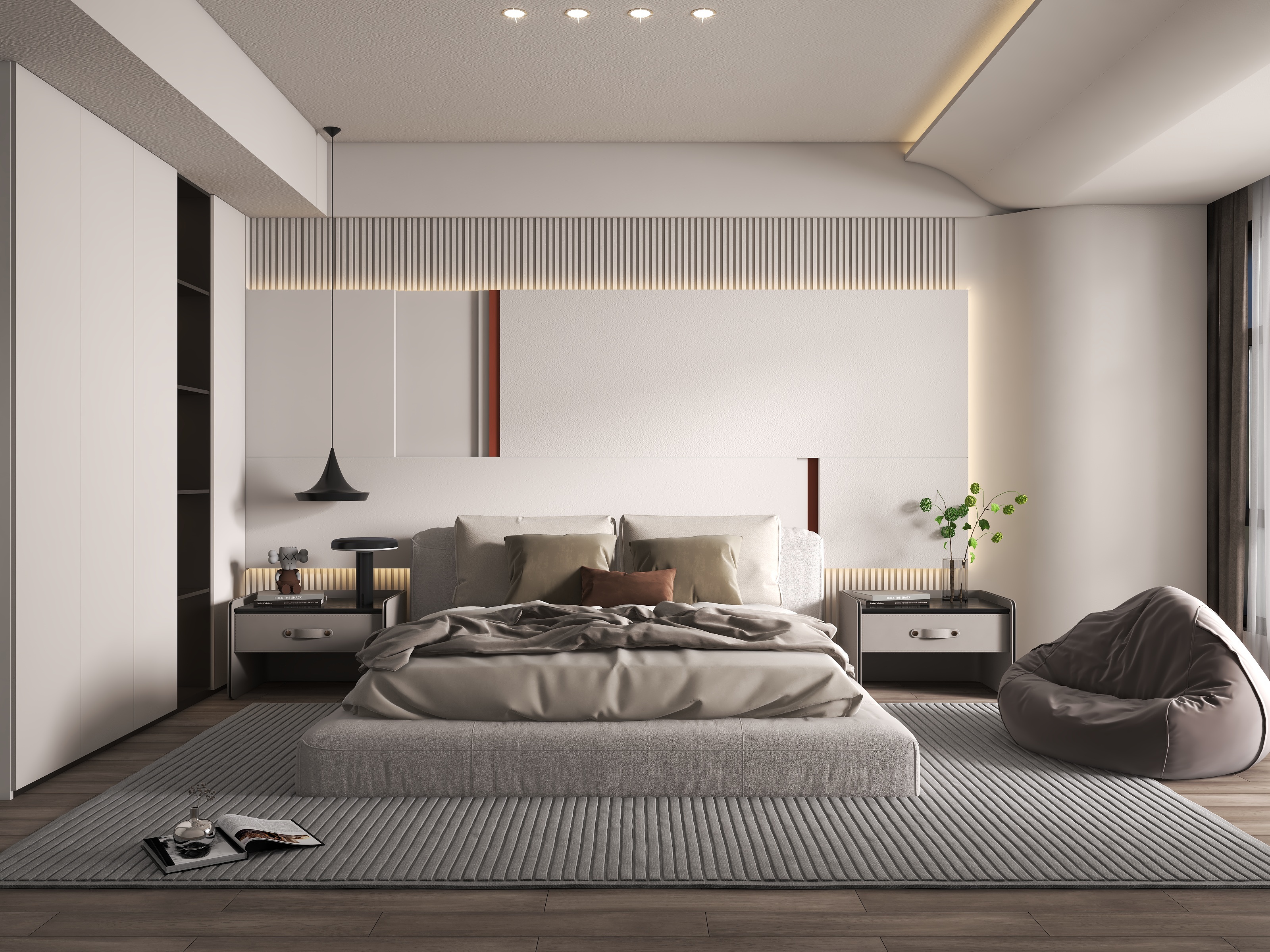 林家仁-奶油风卧室-装修设计方案