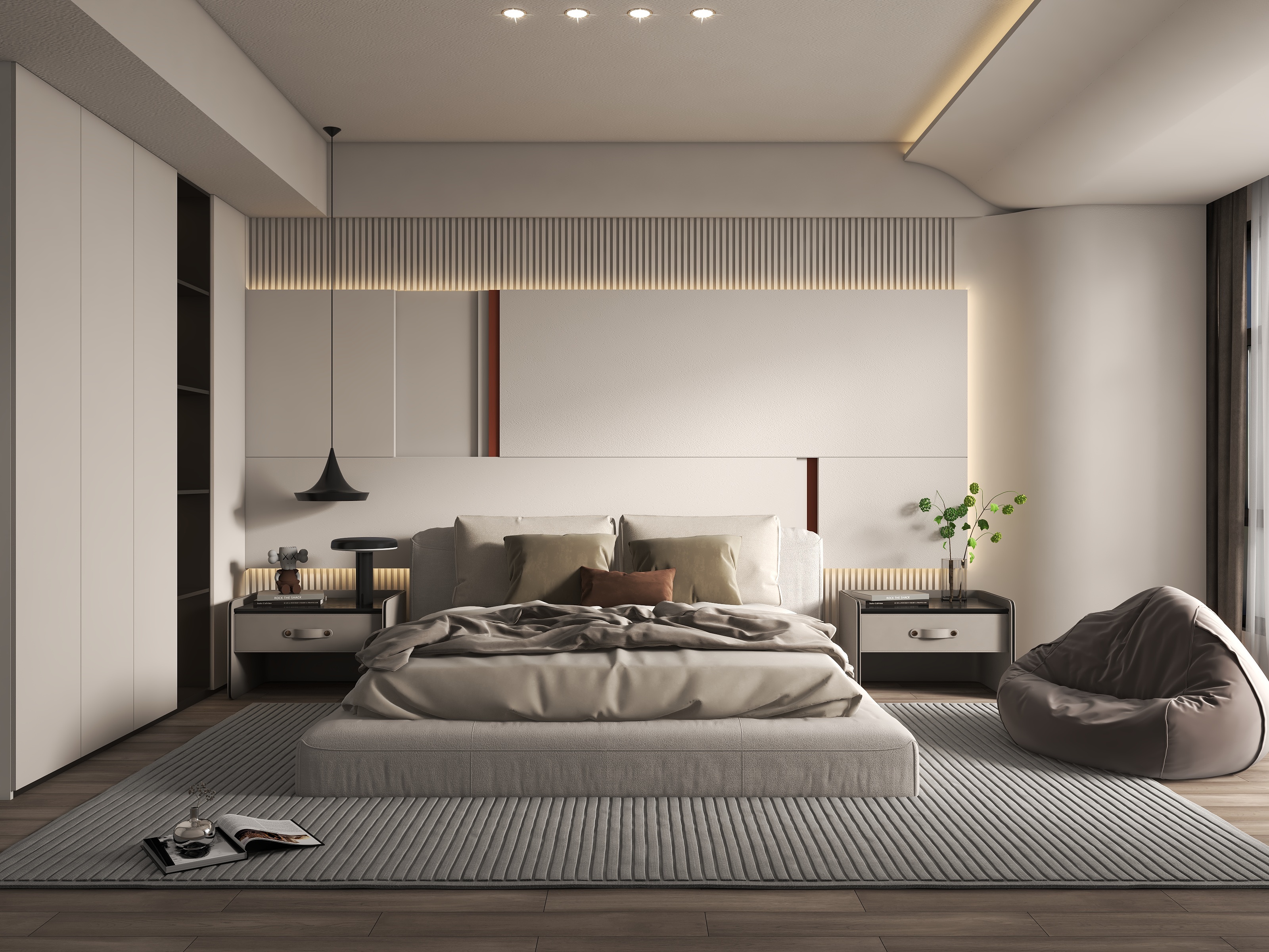 懿一创意设计-奶油风卧室-装修设计方案