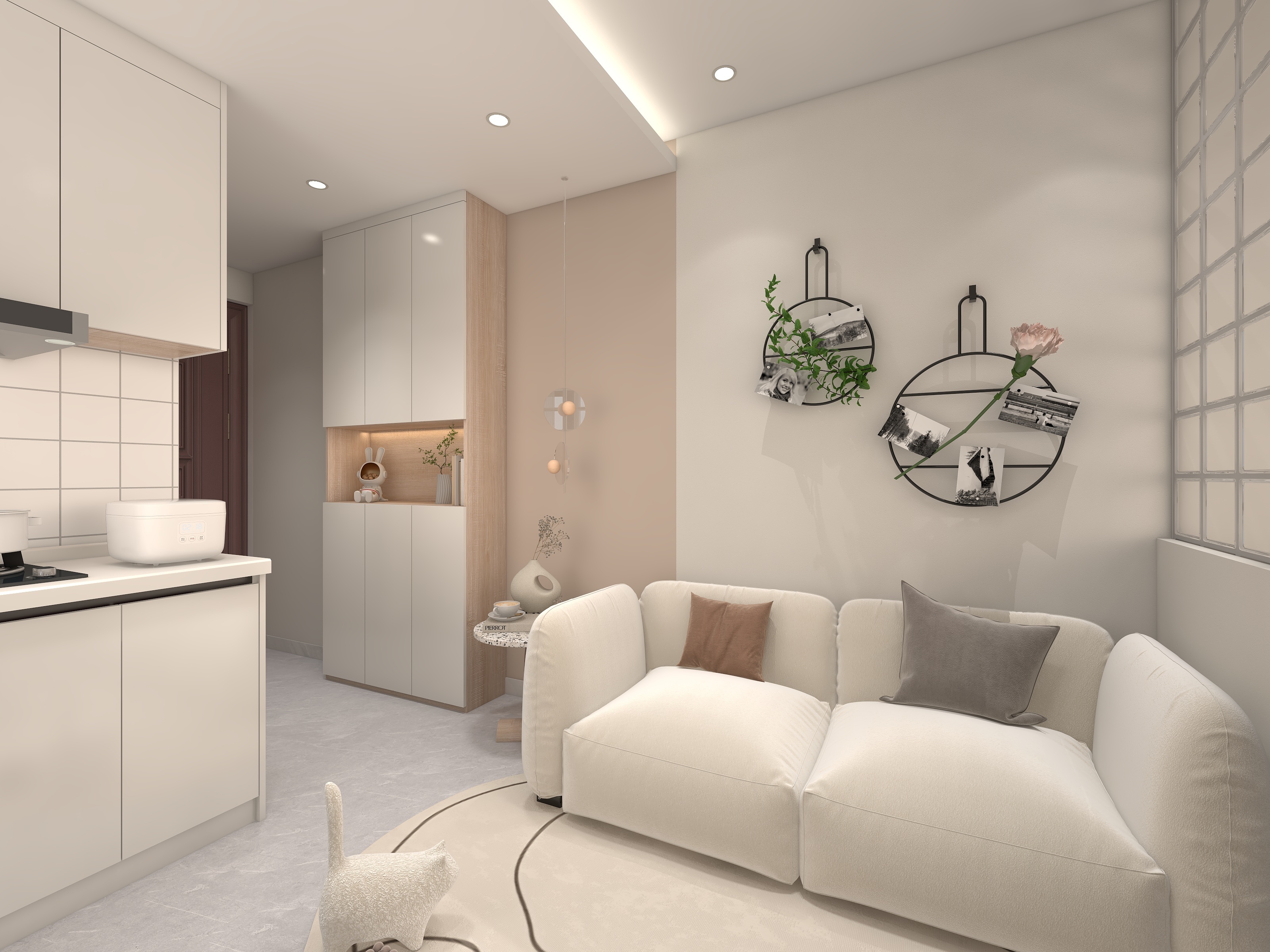 aa王工-小平层公寓  奶油风-装修设计方案