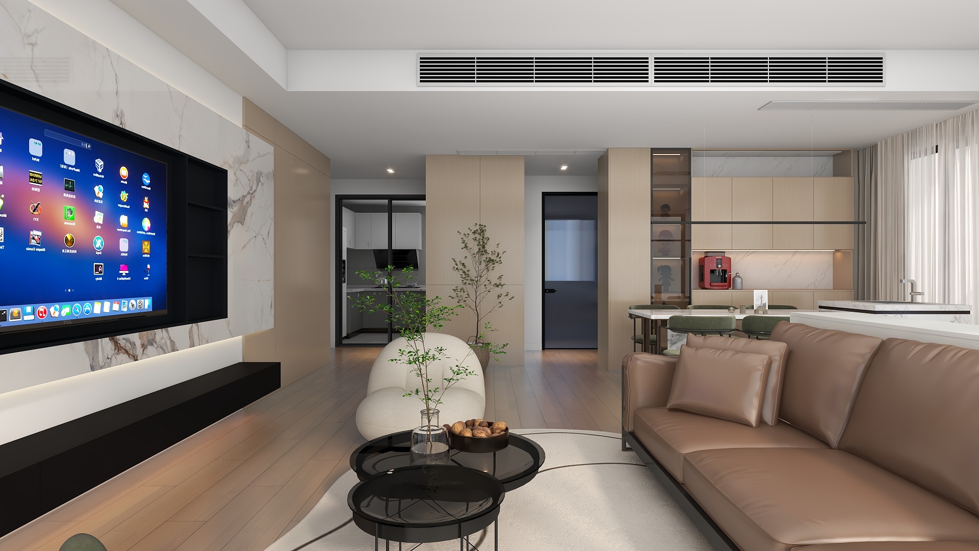 0.0HZ-现代简约136㎡1室-装修设计方案