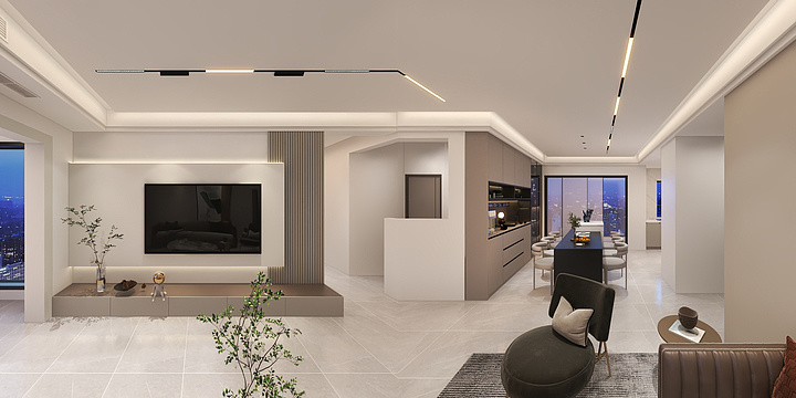 灵媒-欧普-彰泰城二期2栋01户型-装修设计方案