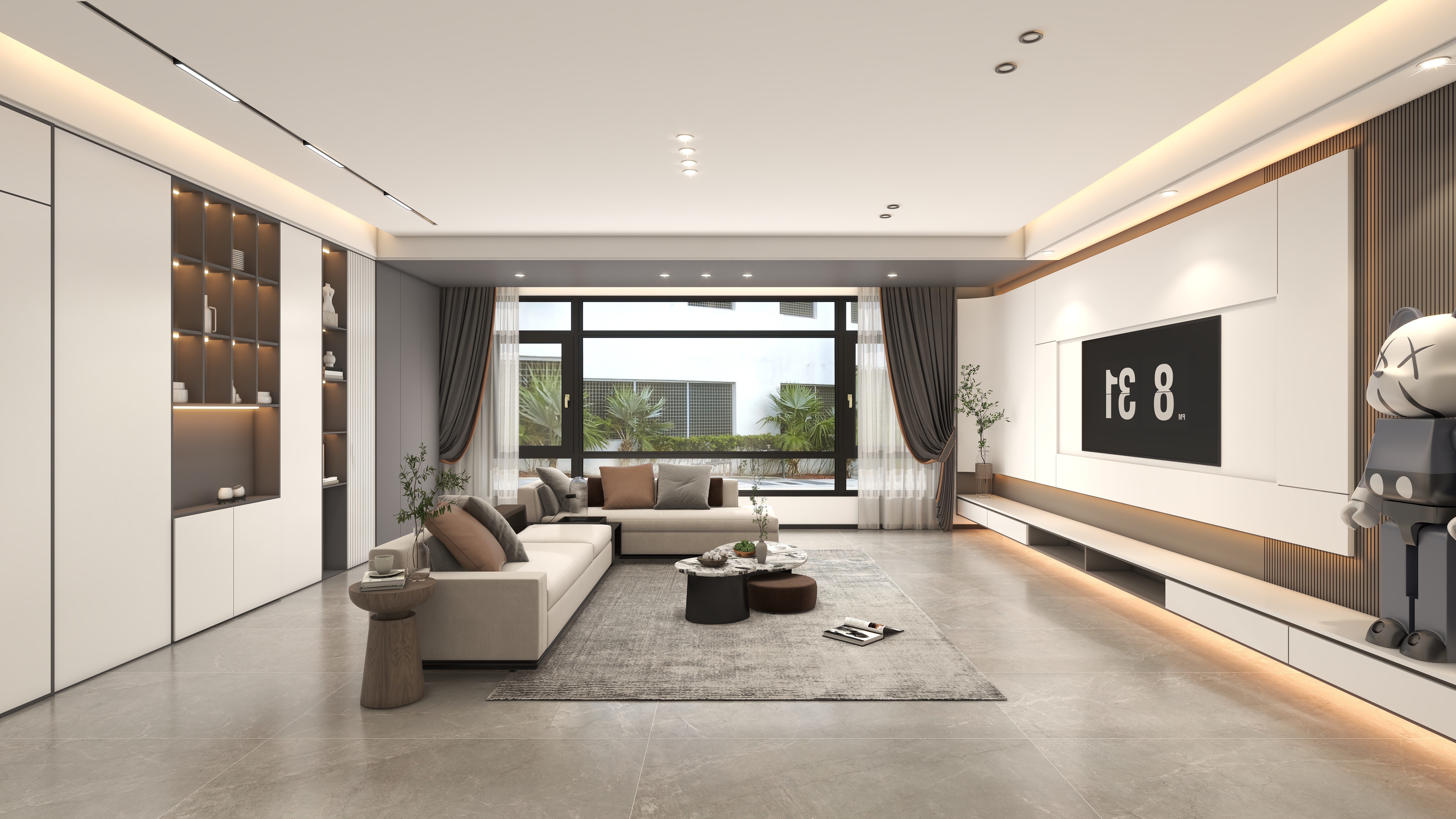 星空设计500一套-现代黑白灰139㎡3室 -装修设计方案