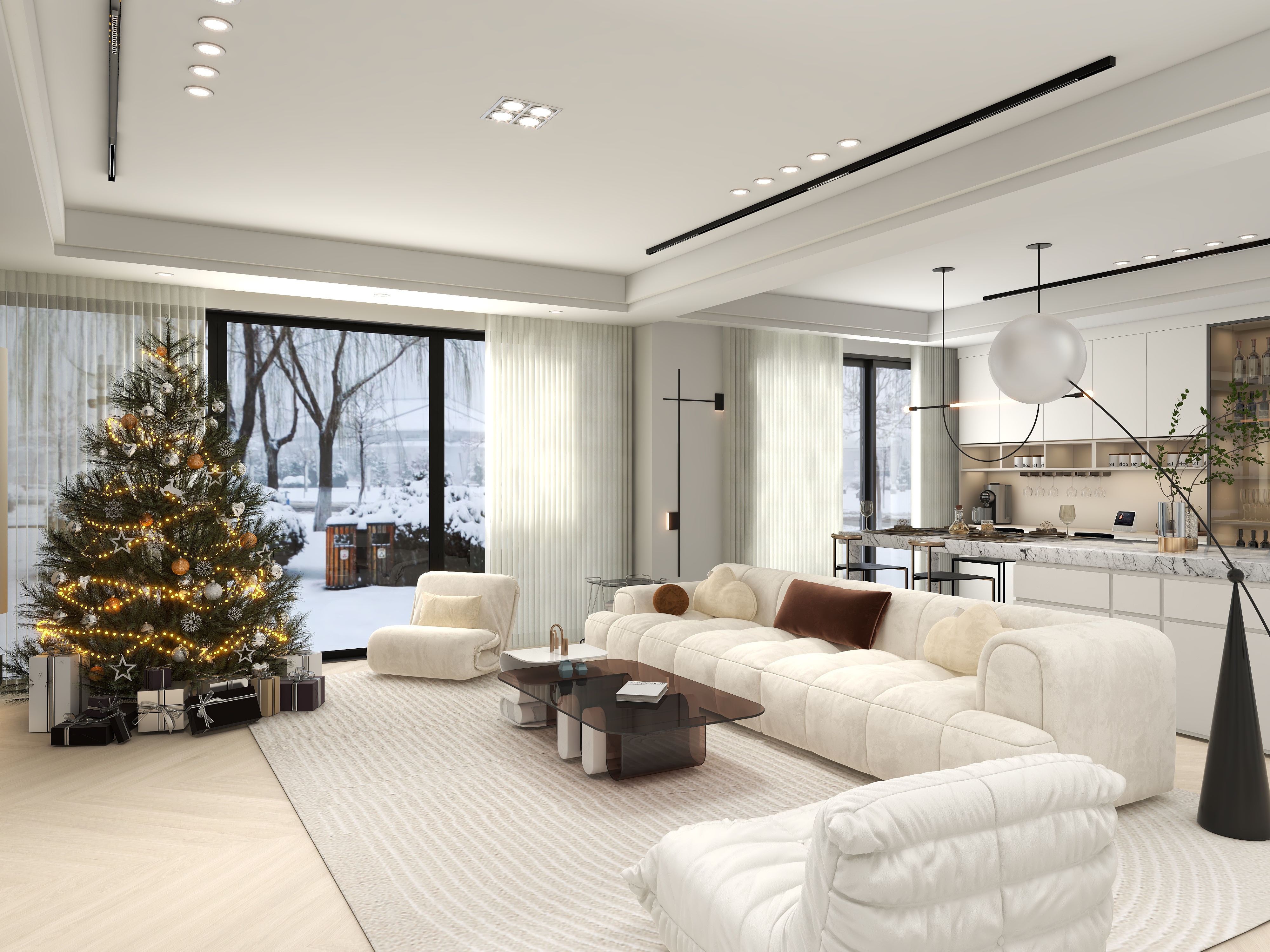 佛山蓝桥定制-大平层-三居室159平-装修设计方案