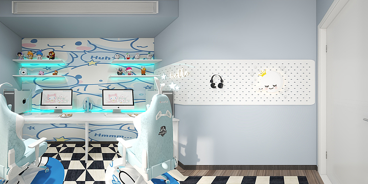 独立设计师槑-13平方电竞房-装修设计方案