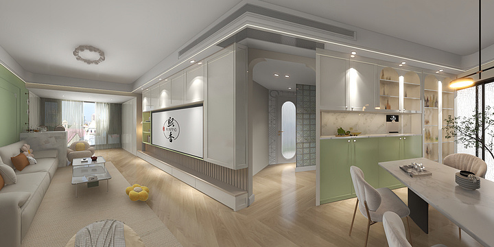 家装设计H-翡翠滨江5-2-奶油-装修设计方案