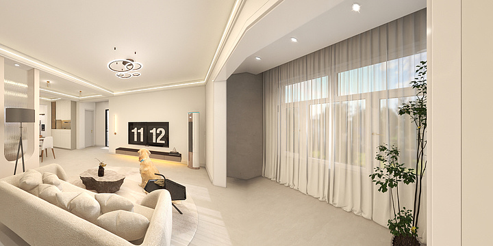 全案设计子龙工作室-《沐晨》极简奶咖风-装修设计方案