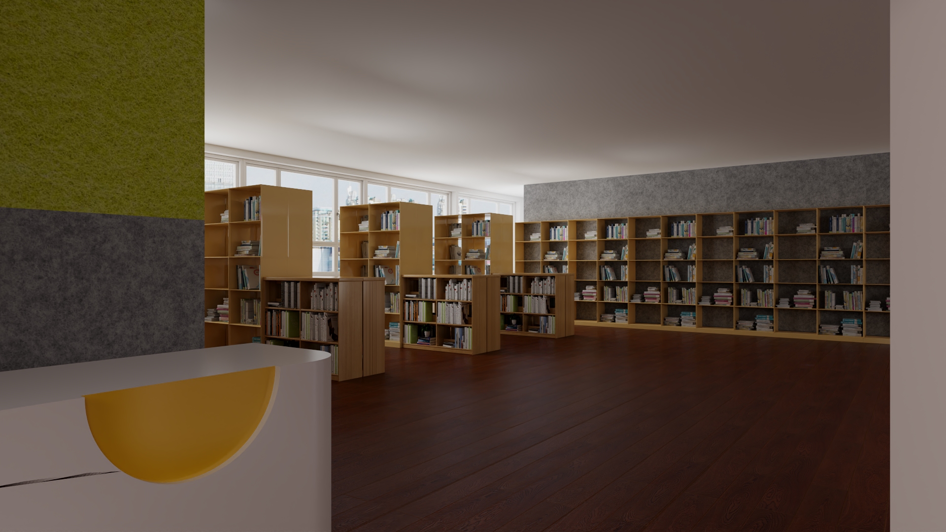 室内设计师张张-橡树果图书馆效果图-装修设计方案