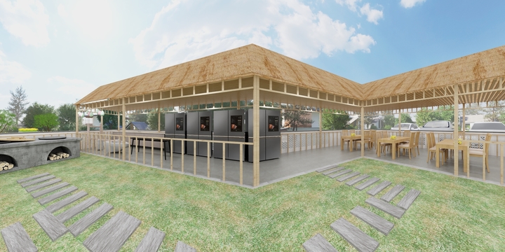 覃珊珊-TQ-3-3-39 工装140平农家院布局+效果+一个5*8的外观-装修设计方案