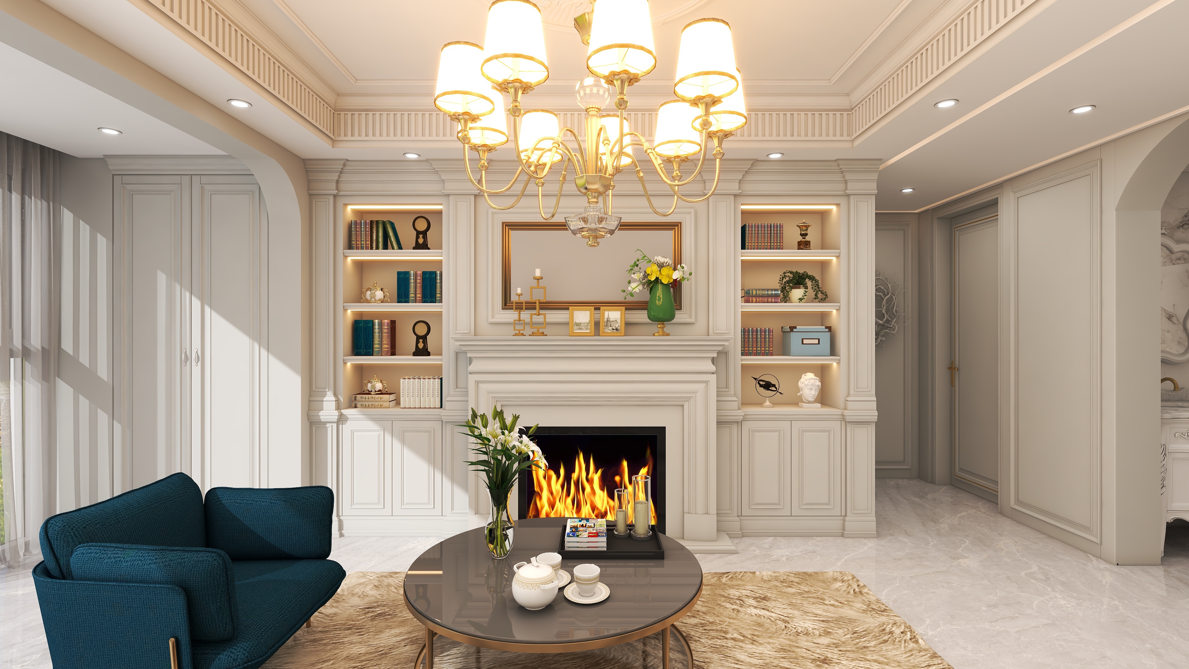 何一凡-《五百英里》美式轻奢的浪漫装修效果图