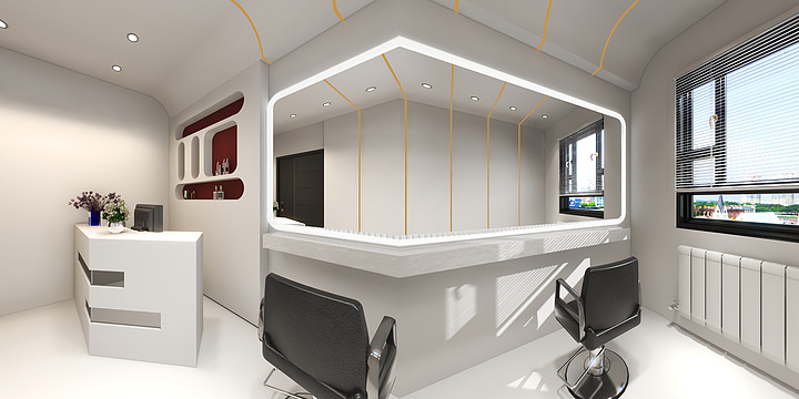 小龙96设计师-一楼小公寓理发店1-装修设计方案