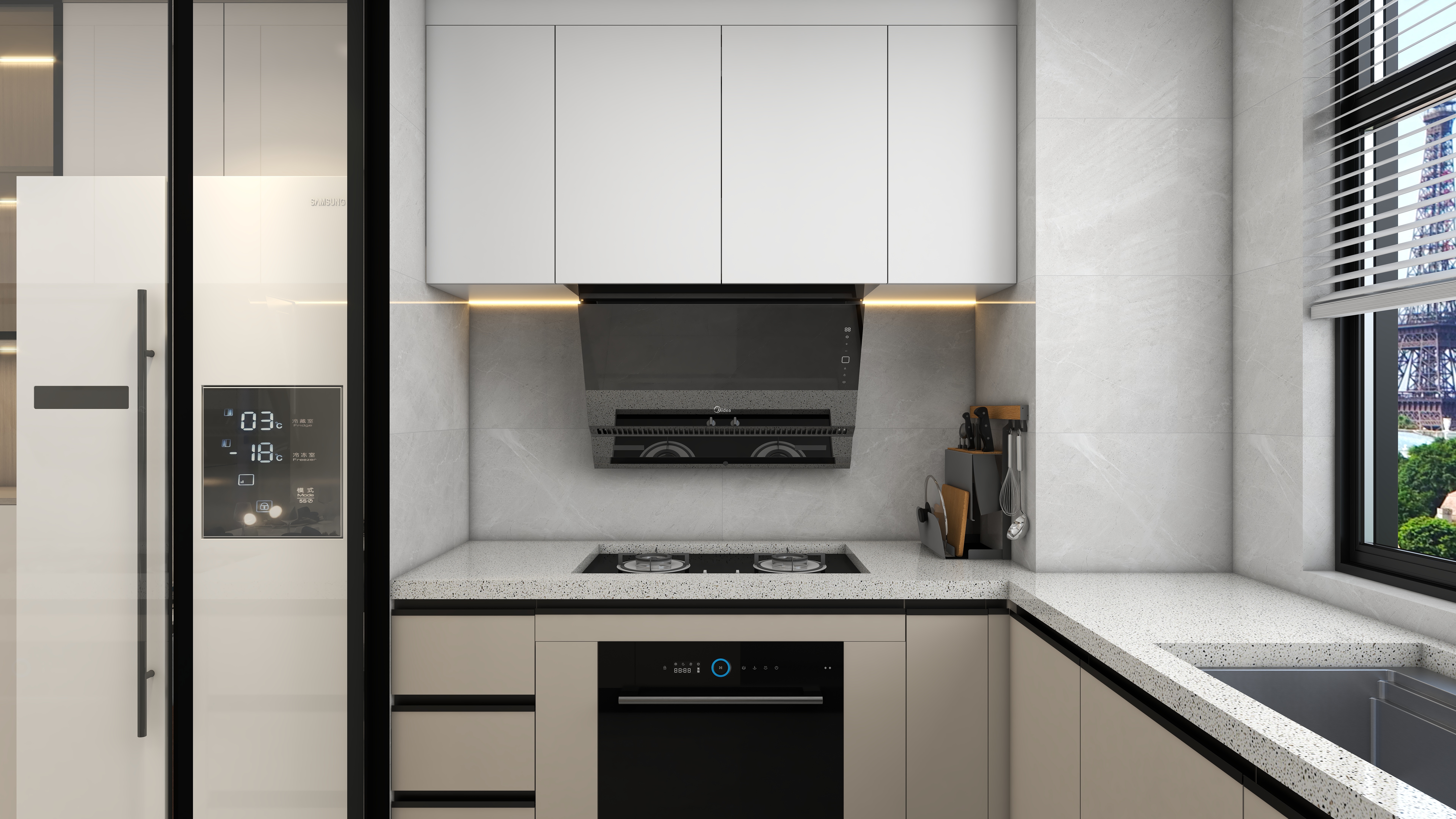 星空设计500一套-轻奢104㎡3室装修效果图