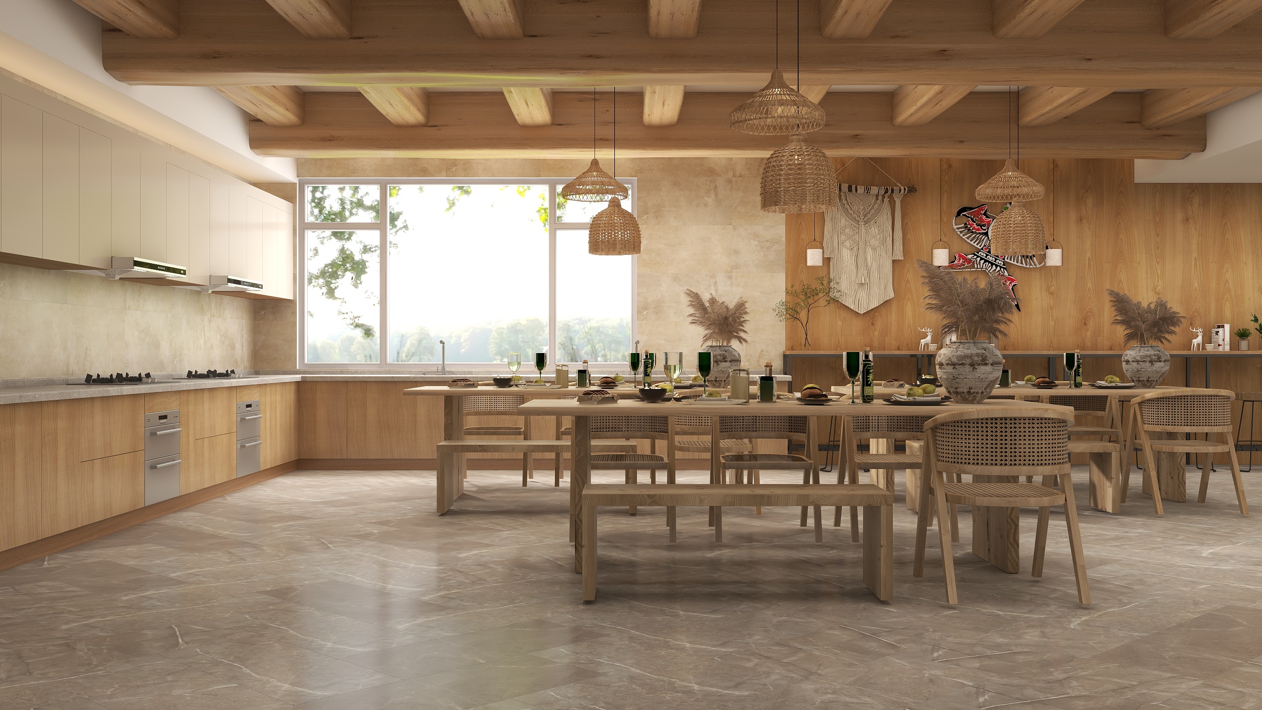 GongLiang-民宿厨房大厅-装修设计方案