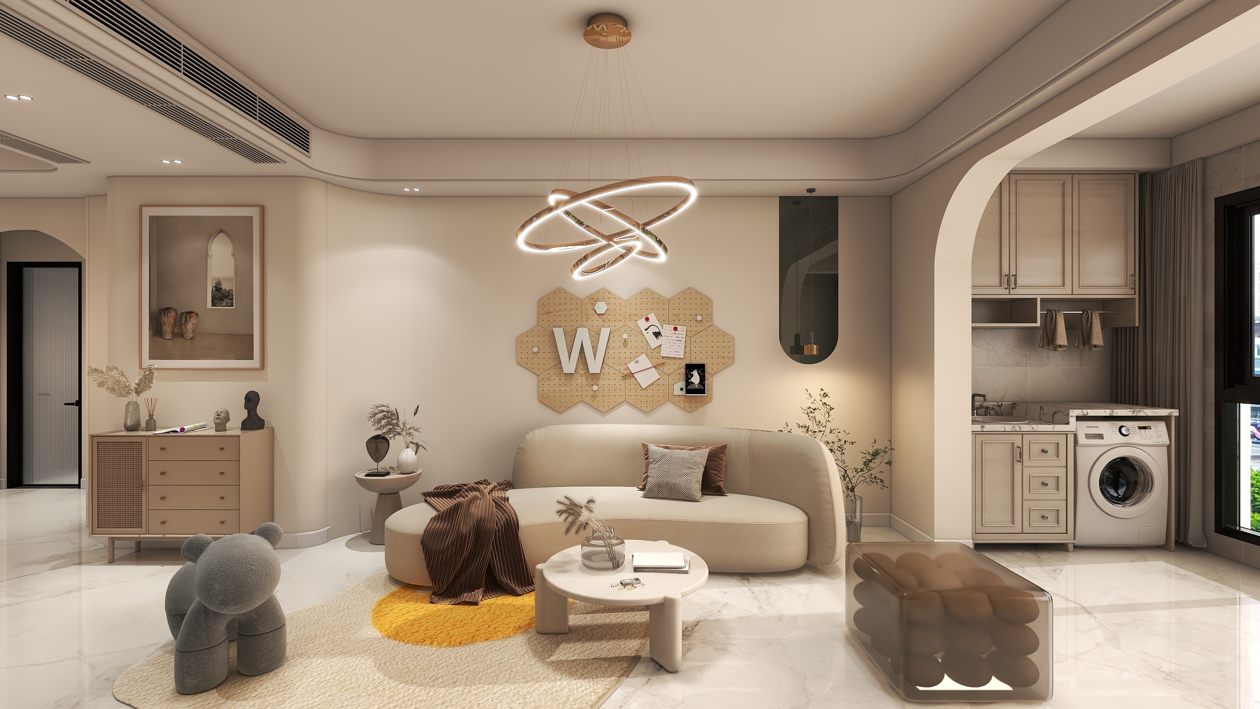 刘志丰-红星·天铂现代简约123㎡4室装修效果图