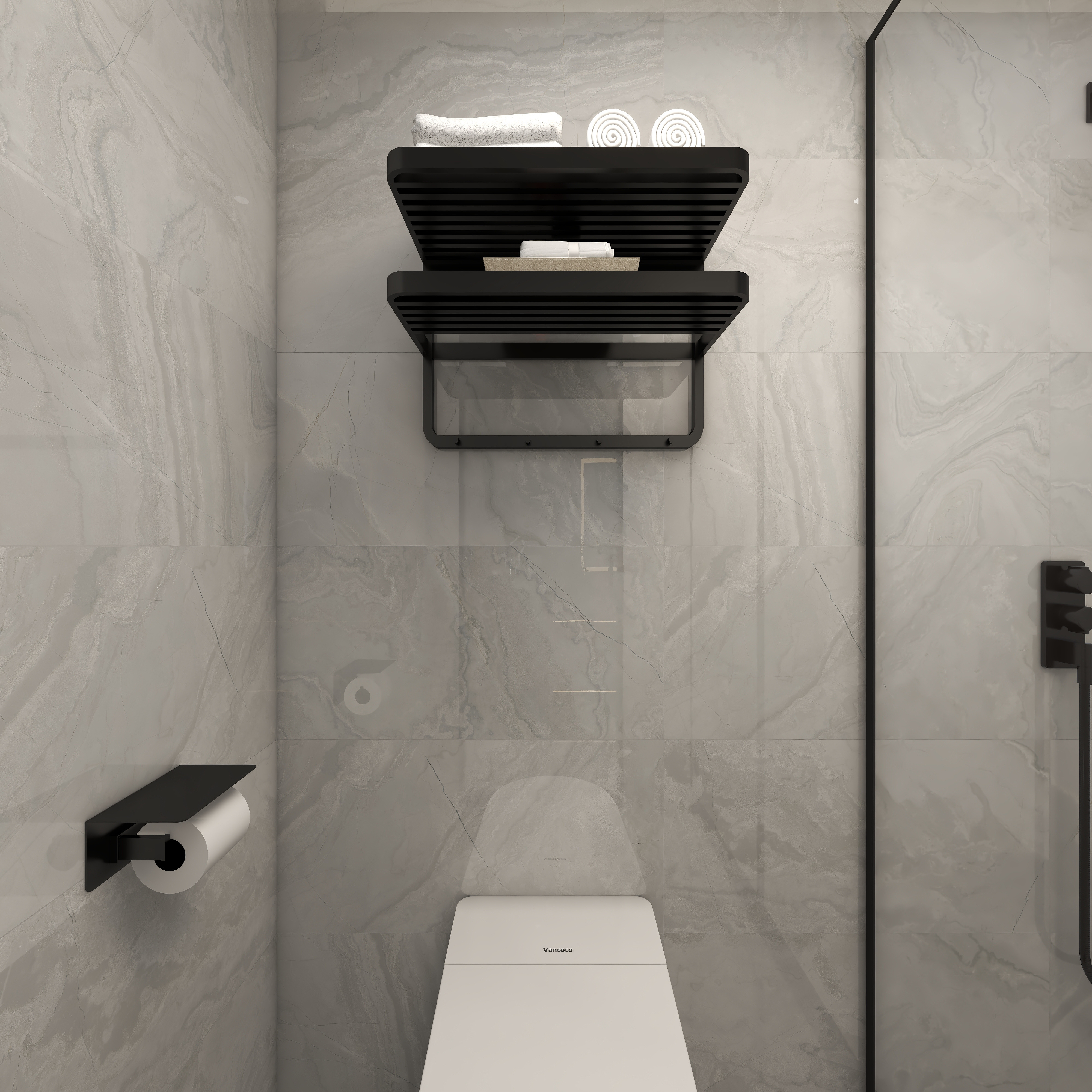 庄育霖-深汕湾智苑31平户型酒店客房设计一层卫生间装修效果图第3张