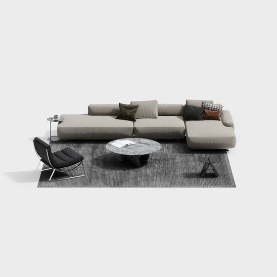 Italian Modern Fabric Sectional Sofa