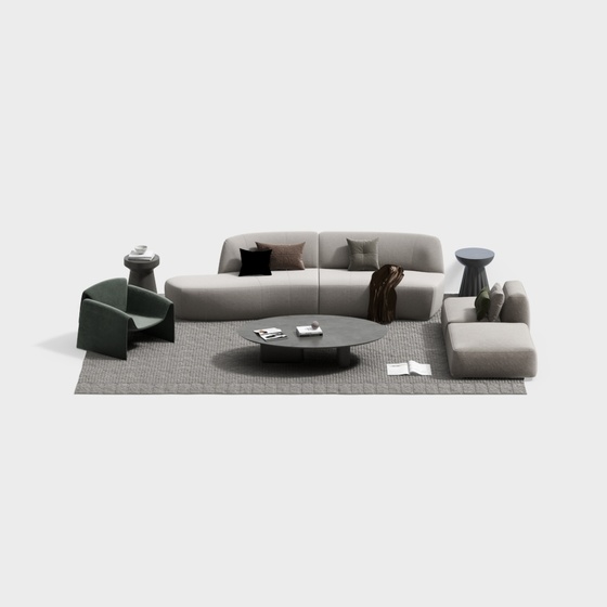 Wabi-Sabi Style Sectional Sofa