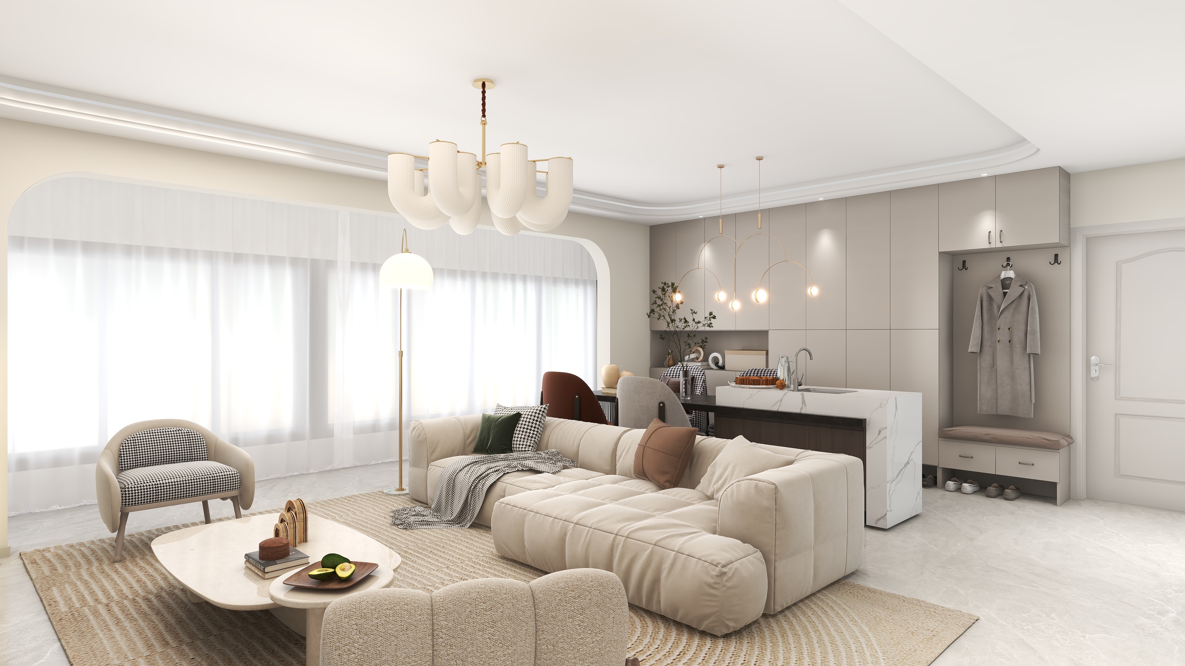 全案设计师杨智韬-许涛 悦澜湾 奶油风-装修设计方案