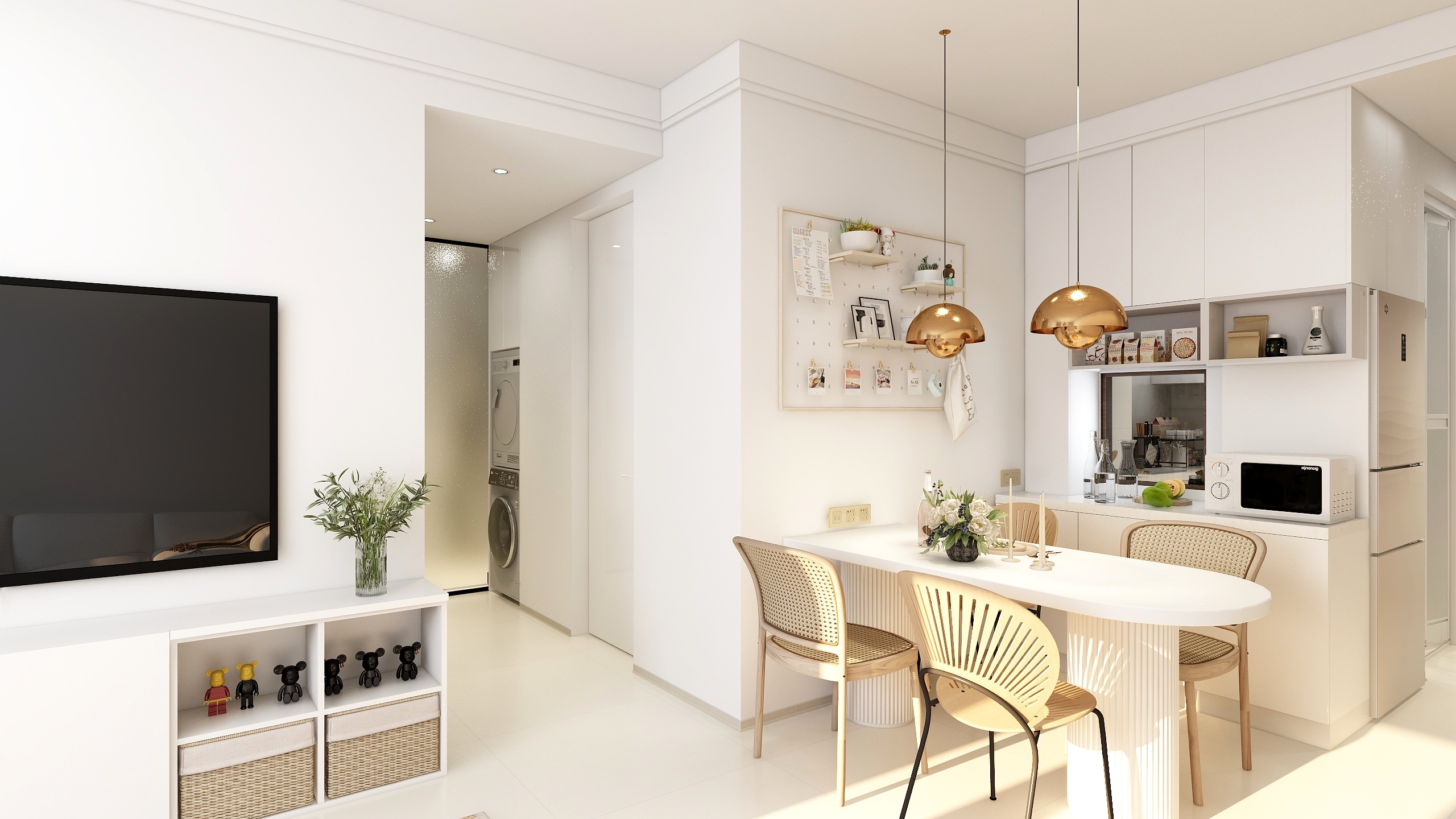 陆拾空间-凯旋门-白色简约小户型-装修设计方案