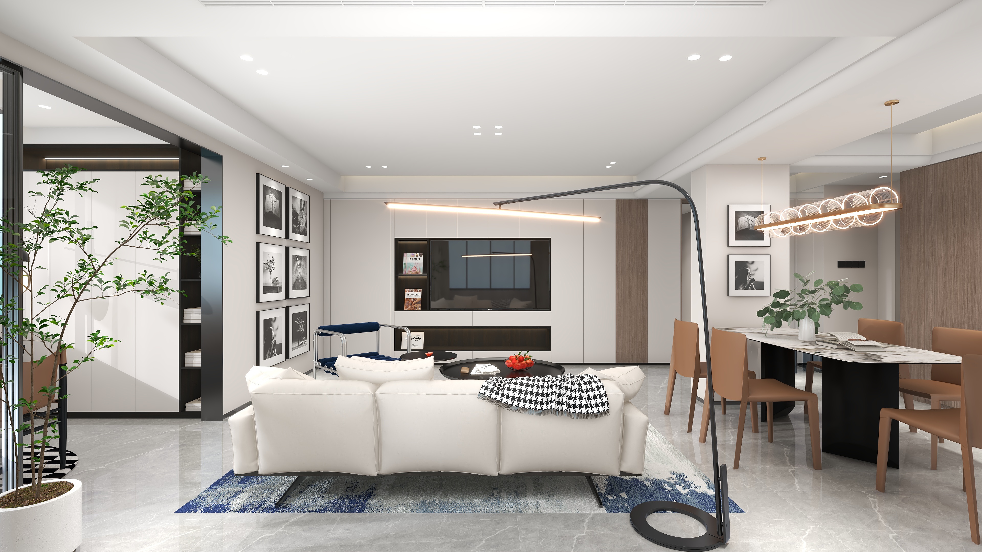 陈辉-电力新村-123平方现代简约三居装修效果图