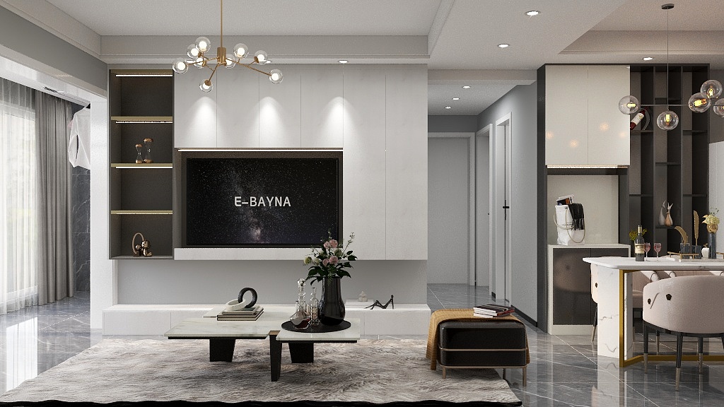 设计师袁伦-96平方现代风格│金科15-装修设计方案