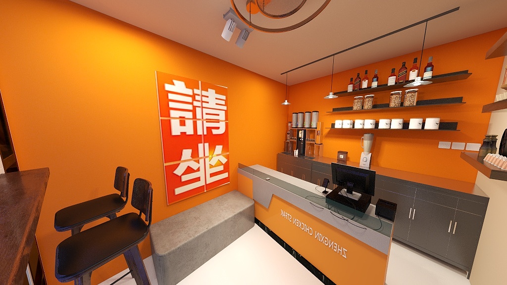 聂颖鹏-橙檬关照-柠檬茶店-装修设计方案