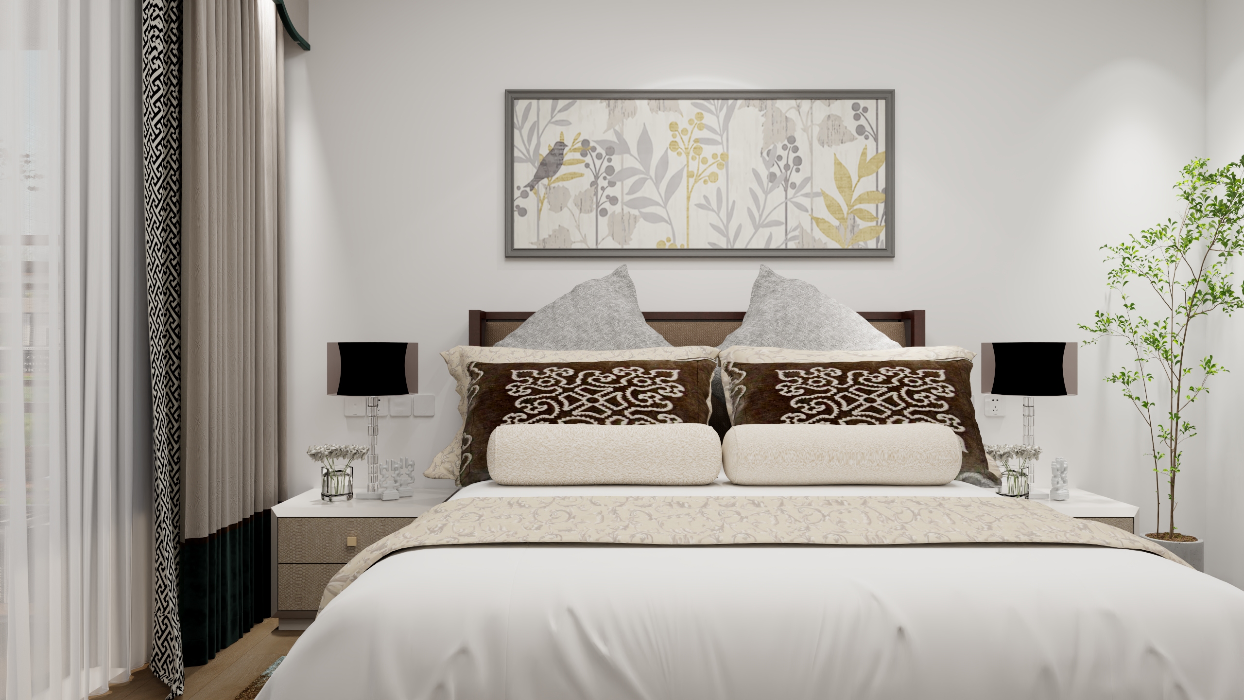 大红花yHyr-新中式大平层设计装修效果图