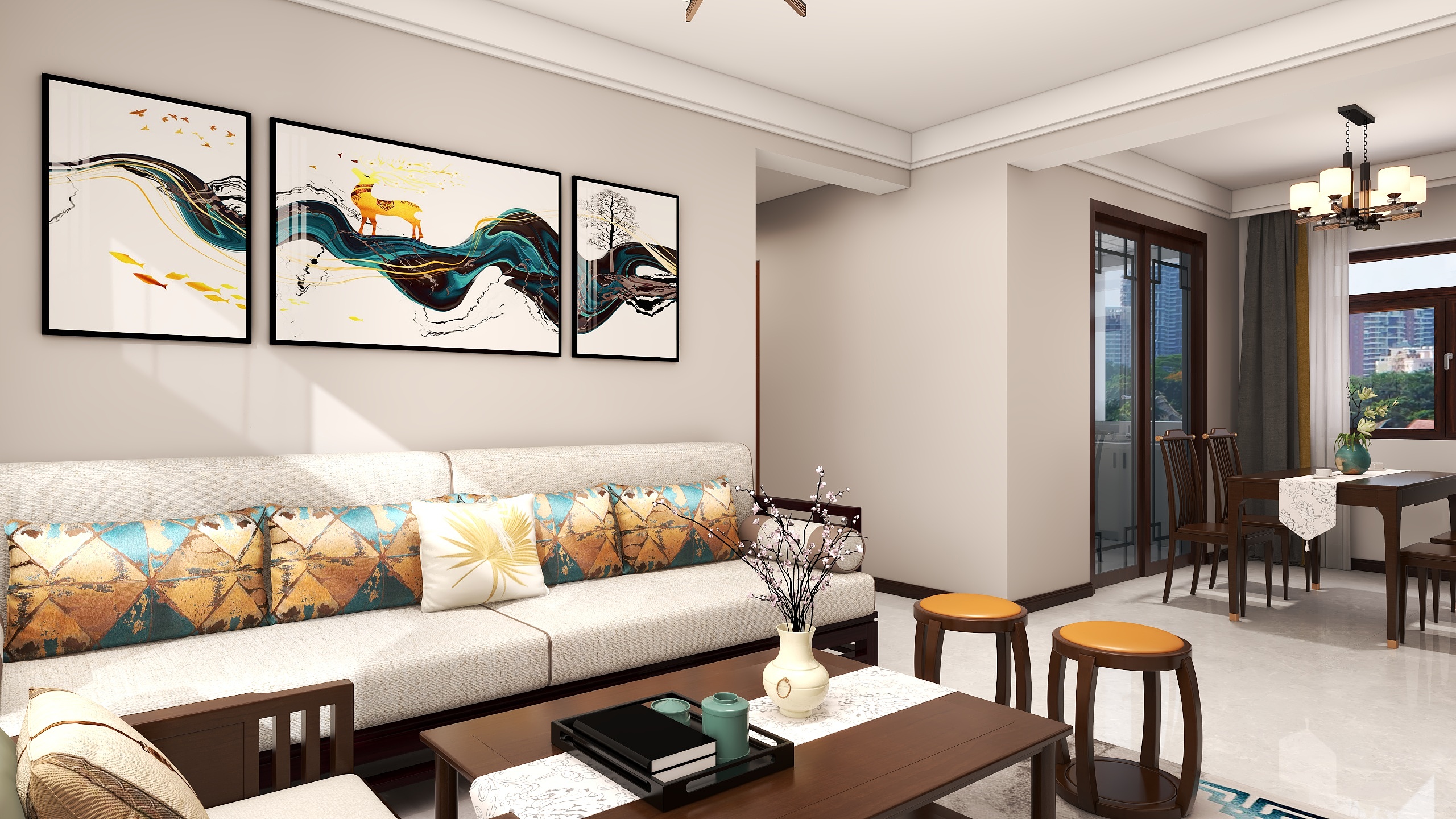 设计王乐-一号院 正定125㎡3室新中式-装修设计方案