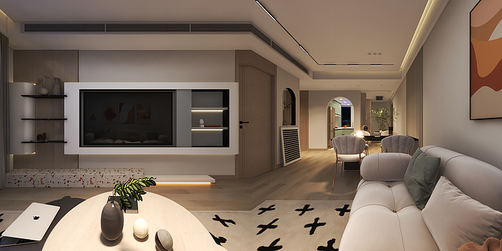 张亮18631269175-龙湖88㎡奶油风-装修设计方案