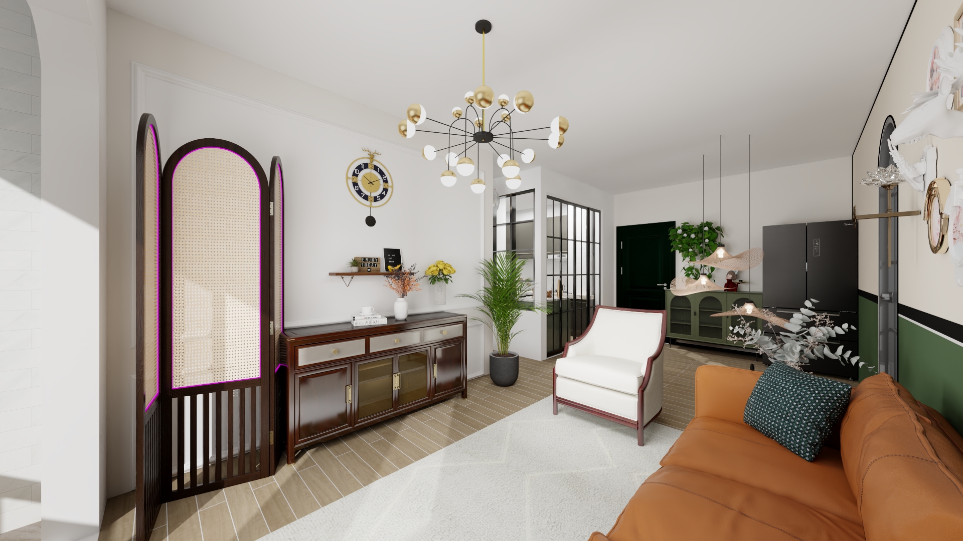 Gu-cci萢萢-方案4-开放式厨房-复古装修效果图