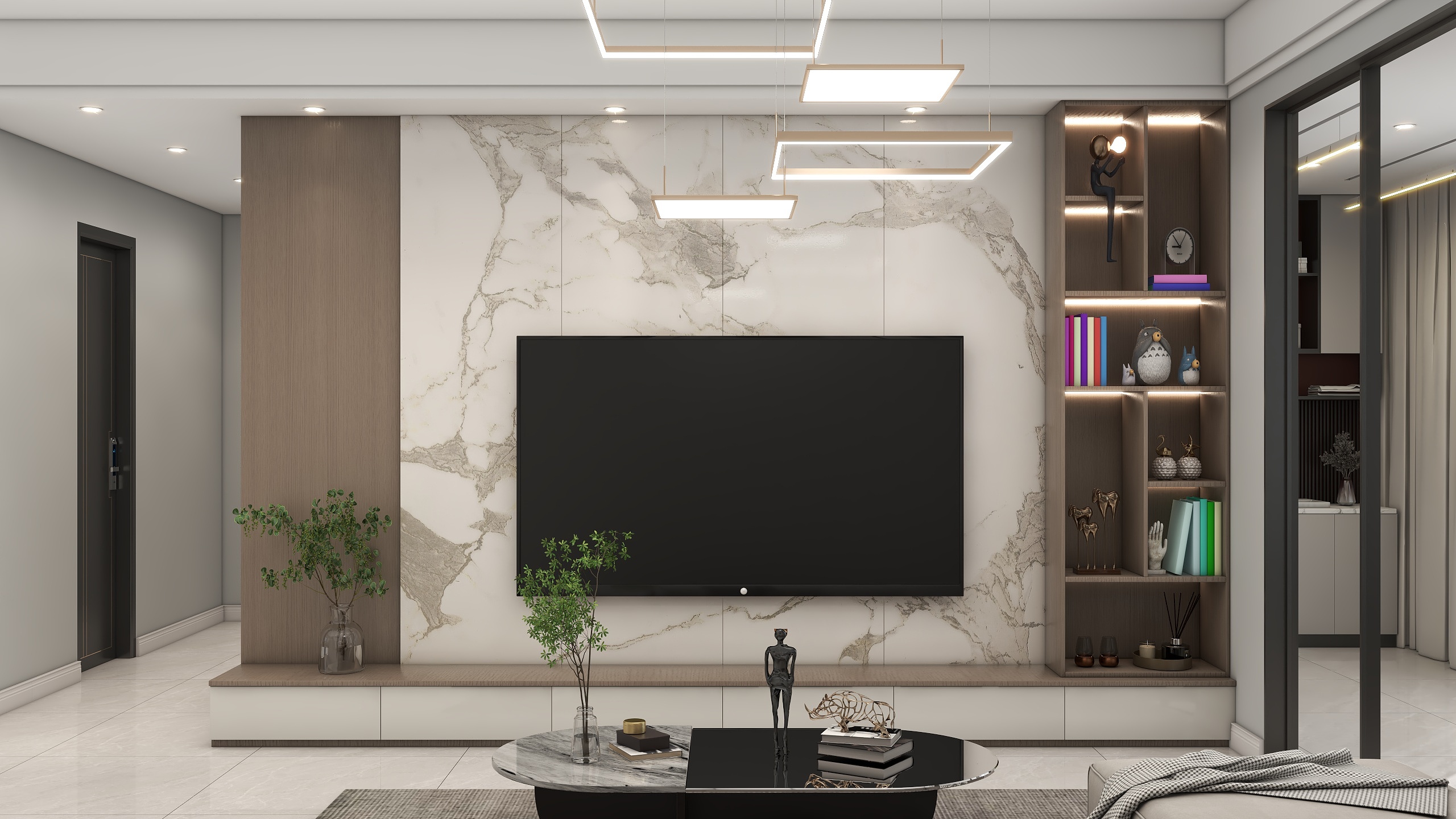 李青越-100平现代简约三居室装修效果图