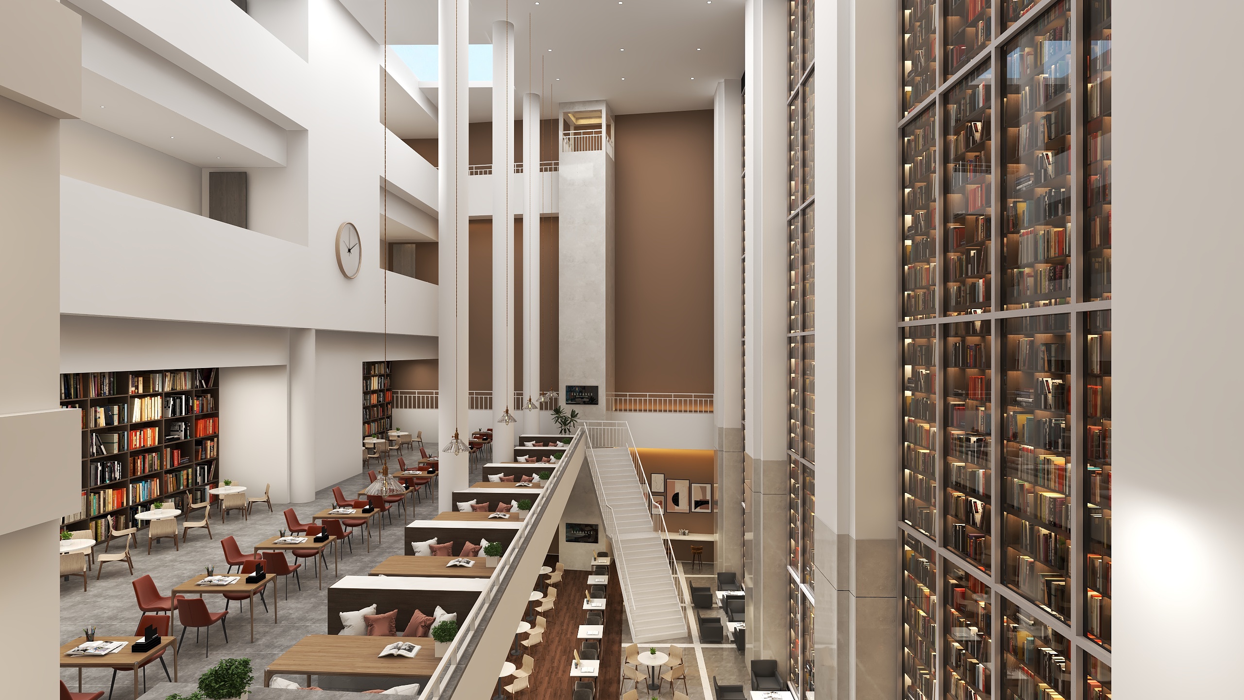 设计-效果图-图书馆-装修设计方案