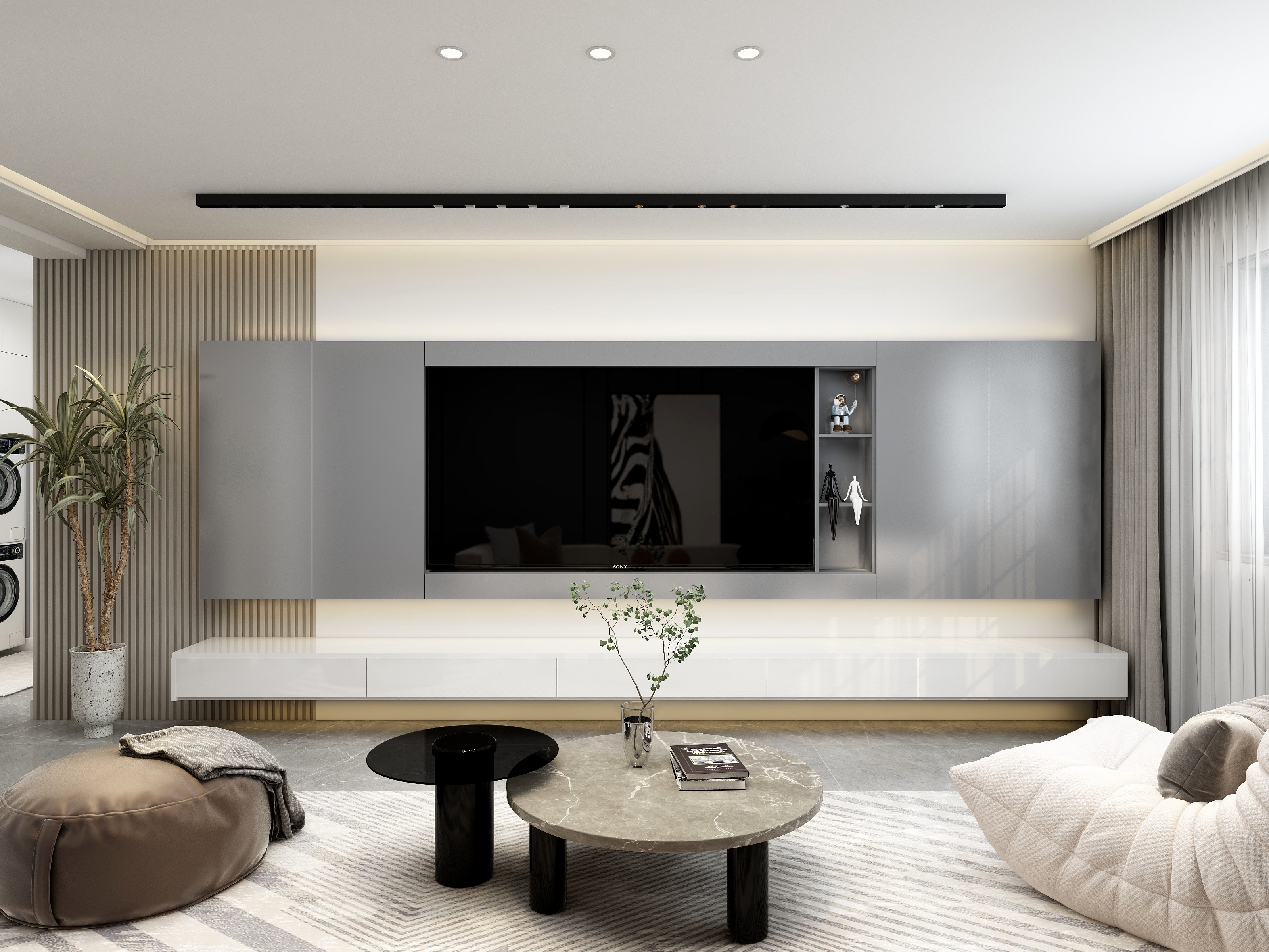 设计师陈梦瑶-90平现代简约黑白灰-装修设计方案