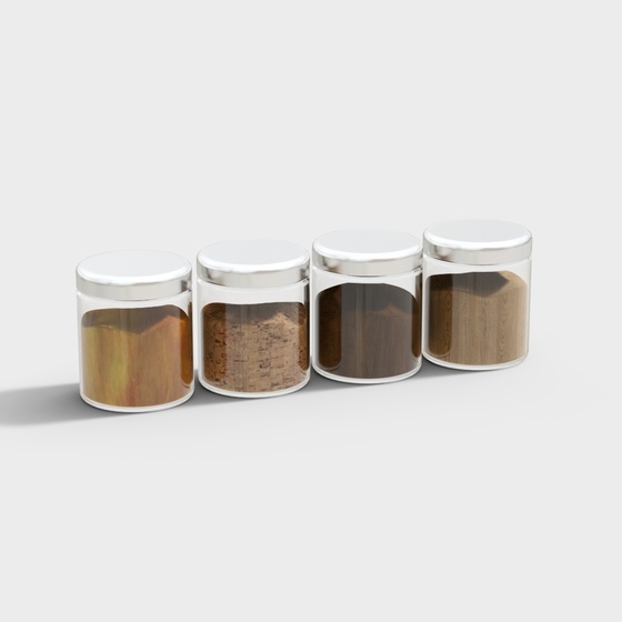Stylish Brown Kitchen Storage Jar Ornaments 3D Model