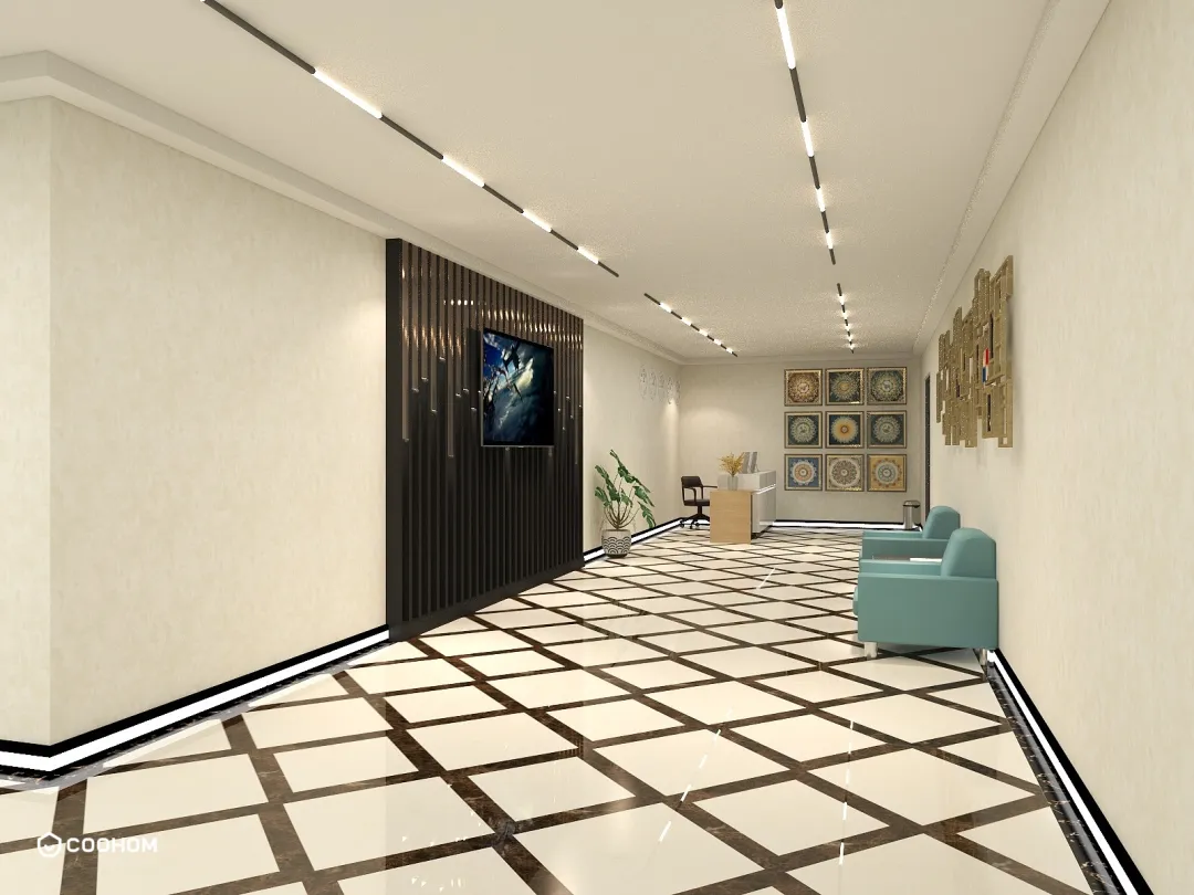 Sofia Hotel的装修设计方案:Reception & hallway of the future Sofia Hotel