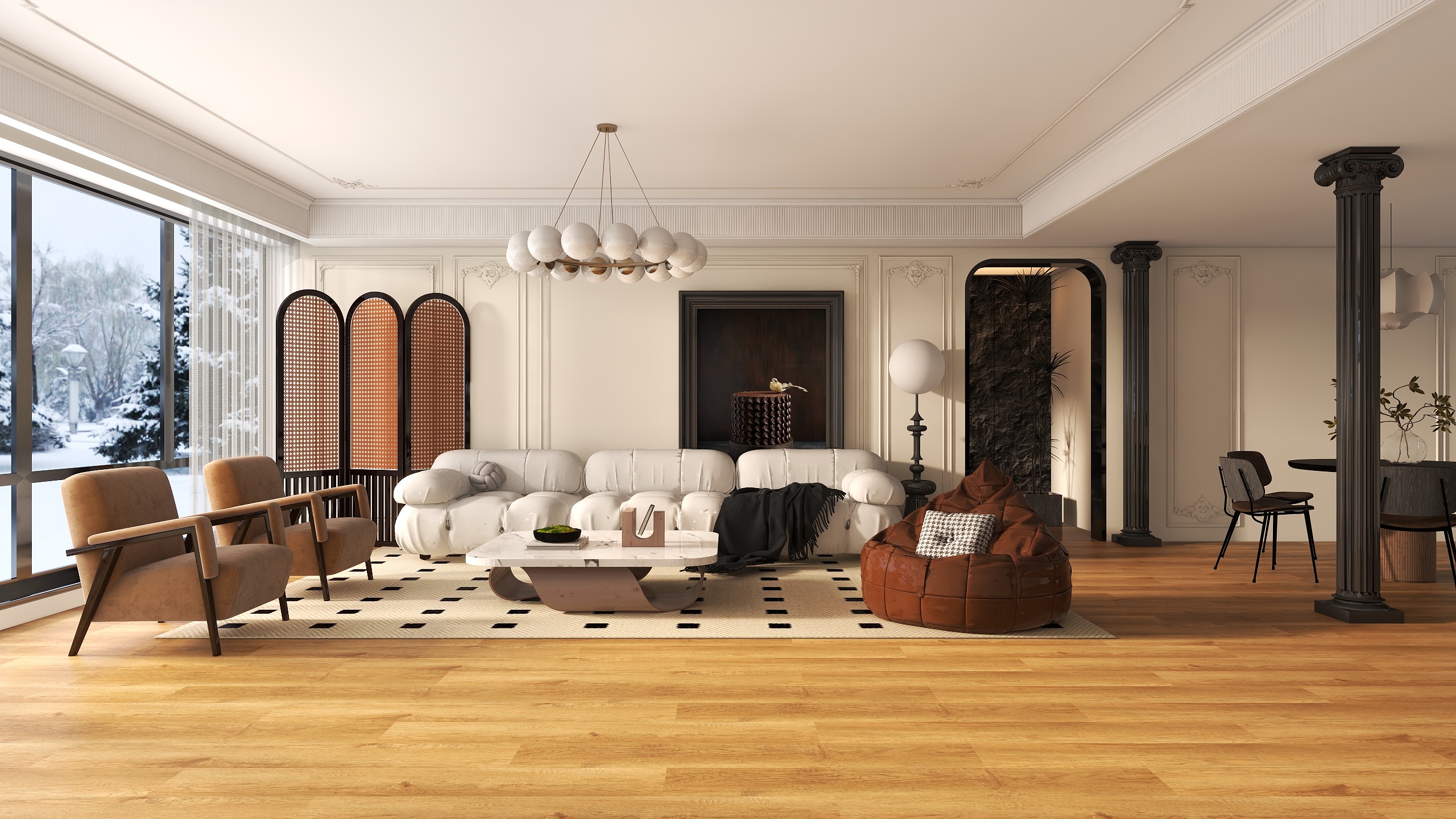 丶冬阳-复古奶油-装修设计方案