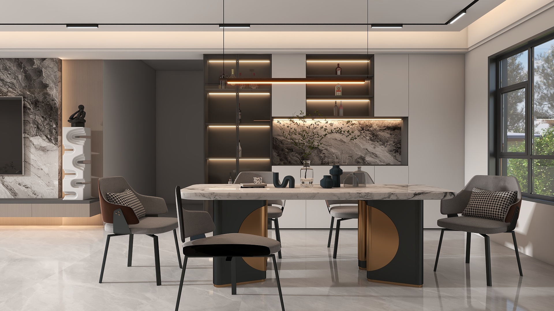 Mr@huang-轻奢客餐厅-装修设计方案