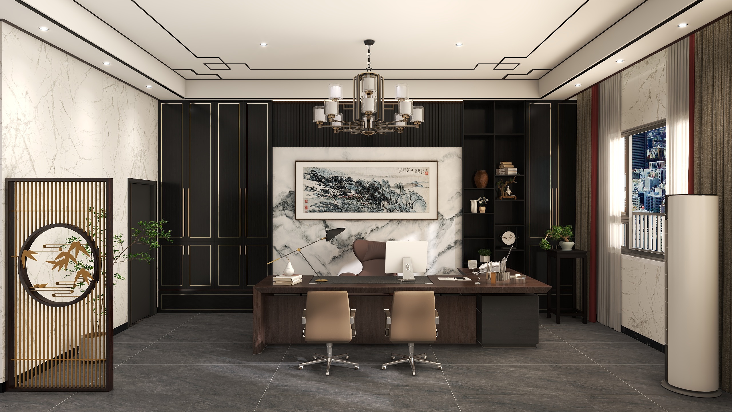 夕洲-113㎡经理室-装修设计方案