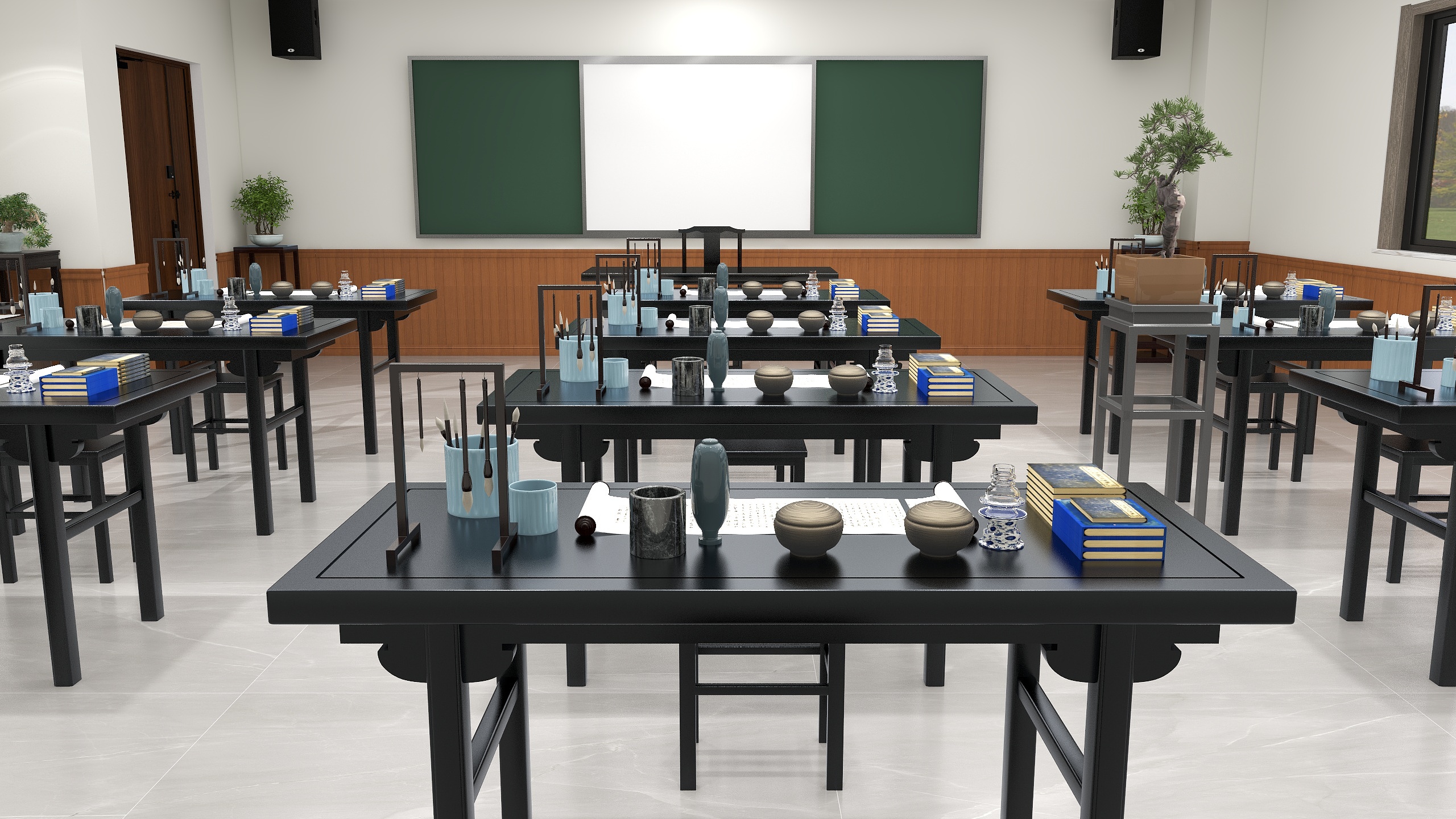 梁荣辉-东杰小学书法教室-装修设计方案