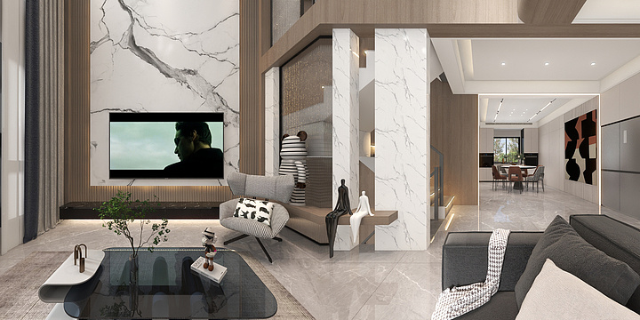 尘世美一-中海悦府张总豪宅-设计师王绪方-装修设计方案