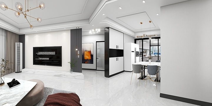 岘山软装事务所Sara-九境城60-3104-双眼皮-装修设计方案