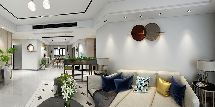 张军强设计工作室-三居室，现代简约-装修设计方案